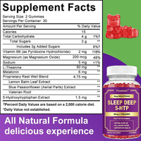 Gummies de soutien au sommeil profond à la mélatonine 6mg haute puissance, certifiées GMP, marque privée OEM, véganes, avec 5-HTP, L-Théanine et Magnésium