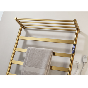 Toallero de Diseño Hotelero, Estante para Toallas con Calefacción Eléctrica, Toallero de Baño de Alta Gama en Acero Inoxidable 304 con Acabado en Gris Metálico - Product Image 3