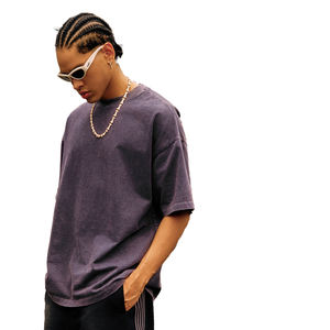 T-shirt personnalisé en coton vintage 315 g/m², 100 % coton, tricoté, pour homme, avec impression de logo personnalisée, pré-rétréci, t-shirt décontracté uni - Product Image 2