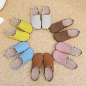 Chaussures d'hiver pour femmes Birkenth, nouvelles pantoufles mi-ouvertes <span class=keywords><strong>en</strong></span> <span class=keywords><strong>cuir</strong></span> véritable <span class=keywords><strong>et</strong></span> maille, à semelle simple, pour l'automne, à porter à l'extérieur, tendance - Product Image 4