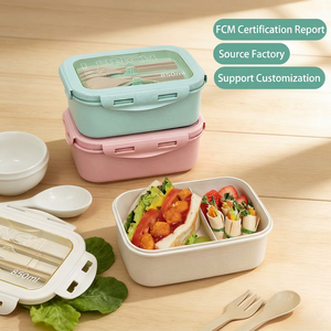 Boîtes à lunch en plastique hautement esthétiques, avec double compartiment hermétique et compatibles micro-ondes, par 2026 - Product Image 2