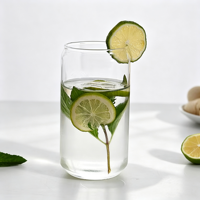 Verre à boisson transparent en forme de canette 395ml 580ml pour jus de fruits, café glacé, cocktails – Idéal pour les coffrets cadeaux et les cafés