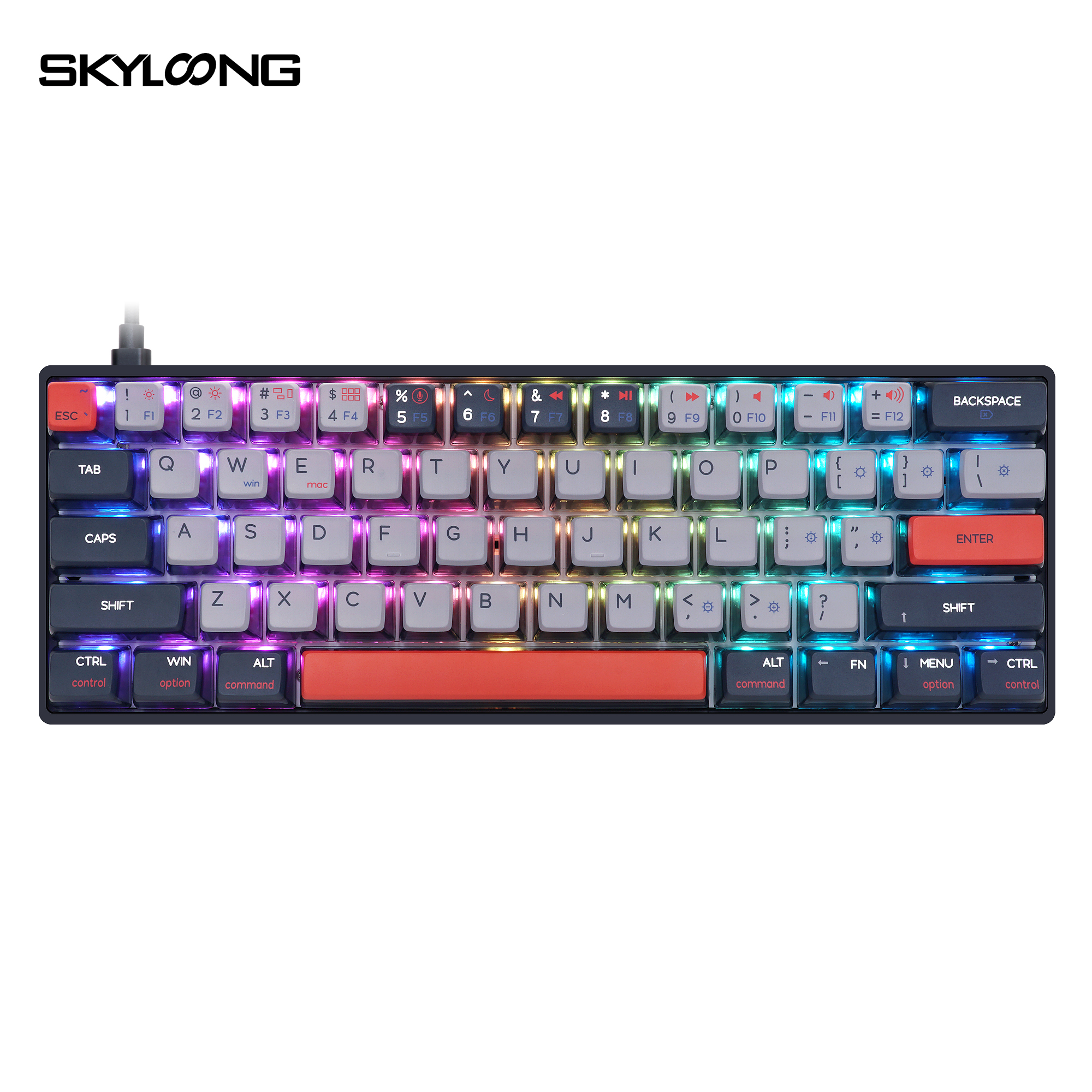 SKYLOONG 60% QMK/VIA キーボード Skyloong 60% QMK VIA Mechanical Keyboard with 61keys KTT