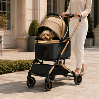 Poussette pour animaux de compagnie pour chats et petits chiens, cabine détachable, cadre pliable, maille respirante, capacité de charge de 25 kg, poussette pour animaux de compagnie en gros