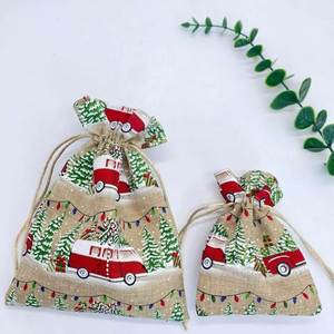 Cordon de serrage en lin imprimé écologique en gros pour l'emballage textile de sacs cadeaux - Product Image 3