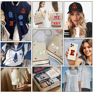 Tùy chỉnh thêu chữ logo, tùy chỉnh sắt-on Thư Các Bản vá lỗi quần áo nhãn, thấp tối thiểu số lượng đặt hàng - Product Image 3