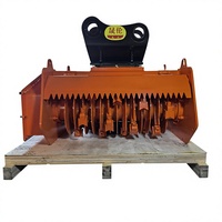 Ensemble broyeur hydraulique pour pelle SLN 5-6 tonnes, dents en alliage remplaçables pour terrains mixtes, restauration d'habitats et sites perturbés