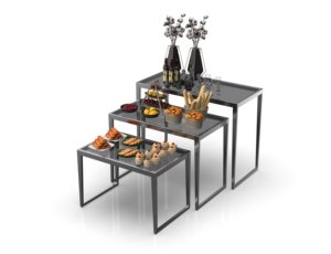 Hôtel de luxe 4 et 5 étoiles restauration restaurant 3 couches buffet assiette gâteau présentoir salade et sushi stand riser pour plat - Product Image 5