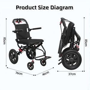 Sedia a Rotelle Pieghevole Portatile per Anziani, Leggera, Ausilio per la Mobilità da Viaggio, Design con Freno a Mano, Carrello Compatto per Anziani - Product Image 6
