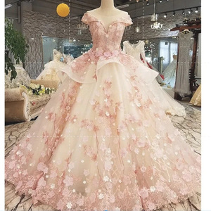 S0396N <span class=keywords><strong>Falda</strong></span> hinchada estilo bosque floral y decoración de encaje para el vestido de fiesta de boda de la reunión anual de la <span class=keywords><strong>novia</strong></span> - Product Image 1