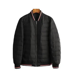Top Selling Light Down Jacket Casual Winter Jacket Duck Men Puffy Feather Black Quilted Jacket Polyester Shell