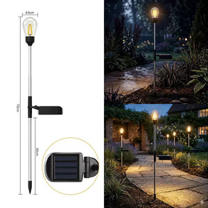 Lámpara Solar de Jardín con Bombilla LED de 70 cm de Altura, Resistente al Agua, Iluminación para Caminos Exteriores, Decoración para Patio y Jardín - Product Image 3