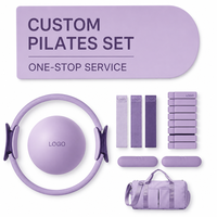 Kit de Pilates et de Fitness avec Lest de Cheville, Bande de Résistance, Tapis de Yoga et Anneau de Pilates, en Silicone, Nouveau, Logo Personnalisé