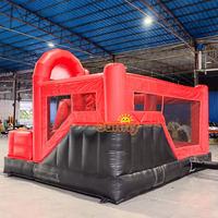 Castillo Inflable Personalizado con Temática de Superhéroes de PVC, Obstáculo Inflable para Fiestas en el Patio Trasero