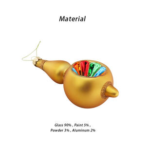 Ornement de <span class=keywords><strong>boule</strong></span> de calebasse de Noël en vitrail fait à la main de haute qualité pour la décoration d'arbre de Noël <span class=keywords><strong>prix</strong></span> de gros d'usine - Product Image 2