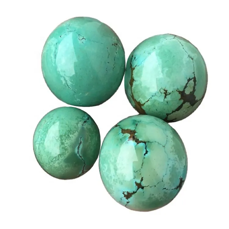 Manik-manik Bola Turquoise Jasper Turquoise Alami Manik-manik Berbentuk Bola Bulat