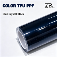 Nouvelle couleur Zirui 7.5mil TPU Bleu Cristal Noir Vinyle Adhésif Brillant Effet Eclipse Solaire PPF Couleur Changeante à Application à Sec pour Carrosserie Complète