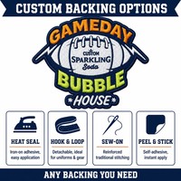 Écusson brodé personnalisé pour le jour du match de football, motif soda scintillant, thermocollant pour équipement des fans de l'équipe