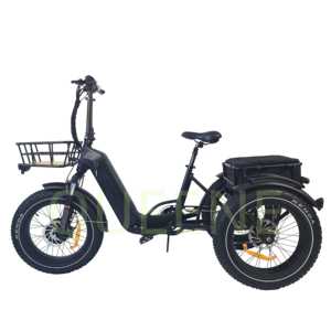 Vélo <span class=keywords><strong>cargo</strong></span> électrique pliable à trois roues de 20 pouces, pneus épais pour la neige, tricycle électrique à 3 roues, tricycle électrique pour adultes à 7 vitesses - Product Image 1