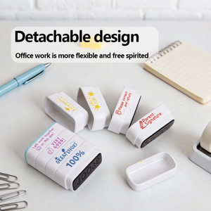 Lot de tampons d'enseignant OEM en gros, 8 tampons empilables pré-encrés en anglais pour la récompense et la correction des <span class=keywords><strong>devoirs</strong></span> scolaires - Product Image 4