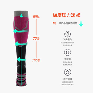 Chaussettes de compression en nylon, hauteur genou, pour cyclisme et sport, soutien élastique, pour jeunes de 18 à 40 ans - Product Image 2