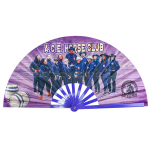 批发定制中国折纸扇印花竹织物手扇礼品彩绘工艺 - Product Image 3