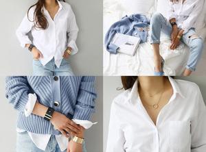 Camicia bianca da <span class=keywords><strong>donna</strong></span> <span class=keywords><strong>primavera</strong></span> camicetta femminile top manica lunga allentato Casual colletto rovesciato camicette da <span class=keywords><strong>donna</strong></span> OL Style Office Y12651 - Product Image 3