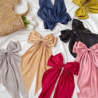 Pinza de pelo con lazo de moda al por mayor para mujer y niña, horquilla de cinta con lazo de tela, accesorios elegantes para el cabello, horquillas de satén, joyería
