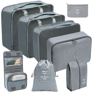 Ensemble de 8 organisateurs de bagages grande capacité – Cubes de rangement personnels pour valises et sacs - Product Image 4
