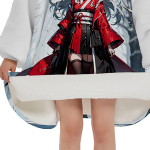 Biểu Tượng Tùy Chỉnh Sang Trọng Flannel Quá Khổ Áo Mùa Đông Mặc Anime Sherpa Chăn Với Dệt Kỹ Thuật Logo In - Product Image 6