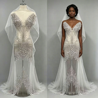 Applique de robe de mariée 3D de luxe en verre et strass faits main, écologique, pour corsage, jupe et robes de soirée pour femmes