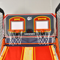 Machine de jeu d'arcade de basket-ball pliable pour 2 joueurs, système de basket-ball double-prise pour 2 joueurs avec marqueur électronique TB-6580