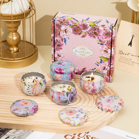 DIY Sojawachs Ins-Style Becherförmige Halbhandgemachte Aromatherapie-Kerze 4-teiliges Geschenkset Romantisch für Zuhause Paare Pflanzenbasiert