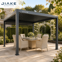 Pergola en aluminium Jiake OEM 6063-T5 avec toit à lames motorisées pour aménagement paysager, cour, jardin, patio, pavillon, projet extérieur