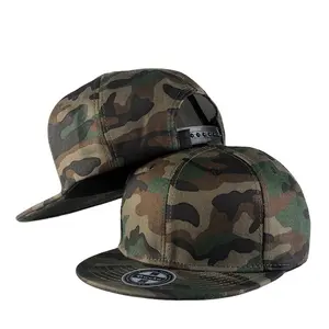 Geloof 6 Panelen Nieuwe Ontwerp Modieuze Hip Hop Camo Snapback Caps Platte Rand Custom Hoed