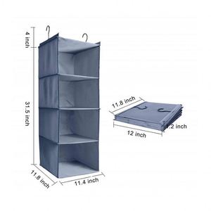 Foldable Gray Oxford Fabric Eco-friendly Storage Hanging Bag for Bedroom <b>Wardrobe</b> for Underwear Storage - Product Image 5