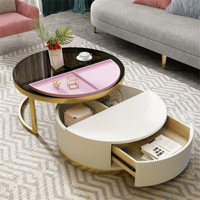 Nouveau set de table basse blanc et noir