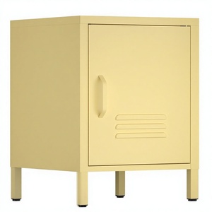 UCHANCE Metal Locker Nightstand with Door and Shelf Steel <strong>Bedside</strong> Storage Cabinet Modern End <strong>Table</strong> for Home Office <strong>Yellow</strong> - Product Image 1