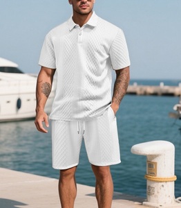 IStapromo Gifts New European American-style Mens Fiber Jacquard <b>POLO</b> Shirt Lightweight Summer Featuring Turn-down Collar Plaid - Product Image 2