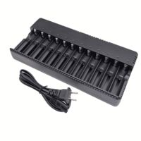 Chargeur de batteries multifonctionnel 12 emplacements pour batteries 18650/14500/16340, chargeur de 12 batteries hybrides pour mini-ventilateur, certifié CE/ROHS