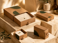 Boîte à tiroir en carton ondulé kraft brun uni écologique personnalisée, emballage cadeau pour bijoux, boîte d'expédition en carton