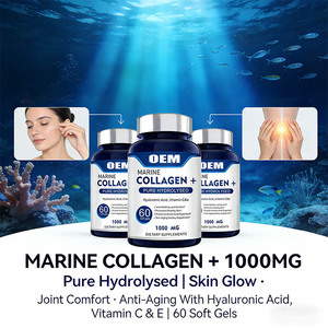 Collagène marin hydrolysé pur OEM 1000 mg, capsules molles, 60 unités, anti-âge, soutien de la peau et des articulations, complément alimentaire - Product Image 5