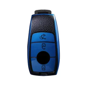 Leather TPU Car Key Cover Case Protective Bag For Benz 2017 E Class W213 2018 S class Car Accessories Key Holder