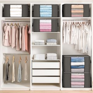 Sacs de rangement de grande capacité de 90 L, lot de 6, bacs de rangement pour vêtements, organisateurs de placard pliables, contenants de rangement avec poignée renforcée - Product Image 4