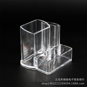 Transparent Acrylic Desk Organizer With Partitions 1L Capacity For Office Storage And <b>Pen</b> Holder - Product Image 3