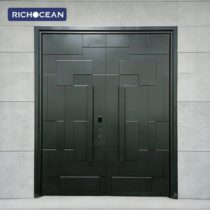 Portes <span class=keywords><strong>d</strong></span>'<span class=keywords><strong>entrée</strong></span> principales 3D <span class=keywords><strong>de</strong></span> luxe RICHOCEAN pour villas, portes métalliques anti-tempête, fabricant - Product Image 4
