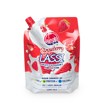 Sachets Doypack en plastique personnalisés RDY pour jus, lait, sauce, avec bec verseur imprimé en gravure, emballage premium