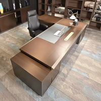 Meubles de bureau de direction, table de travail pour PDG, bureau de direction, bureau de patron, bureau de direction avec bureau et armoire amovibles, table de PDG