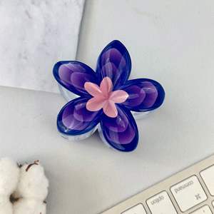 Pinza para el pelo con diseño de flor degradada y plato de huevo multicolor para un peinado creativo y dulce - Product Image 3