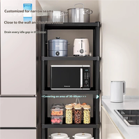 Étagères de rangement pliables en plastique durables avec roulettes pour appareils de cuisine et stockage alimentaire